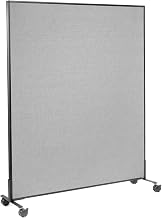 60-1/4"W x 75" H Mobile Office Partition Panel by Global Industrial – Alloy Steel, Grey, Model 694963MGY