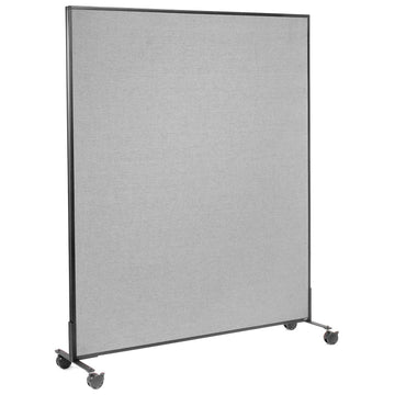 60-1/4"W x 75" H Mobile Office Partition Panel by Global Industrial – Alloy Steel, Grey, Model 694963MGY