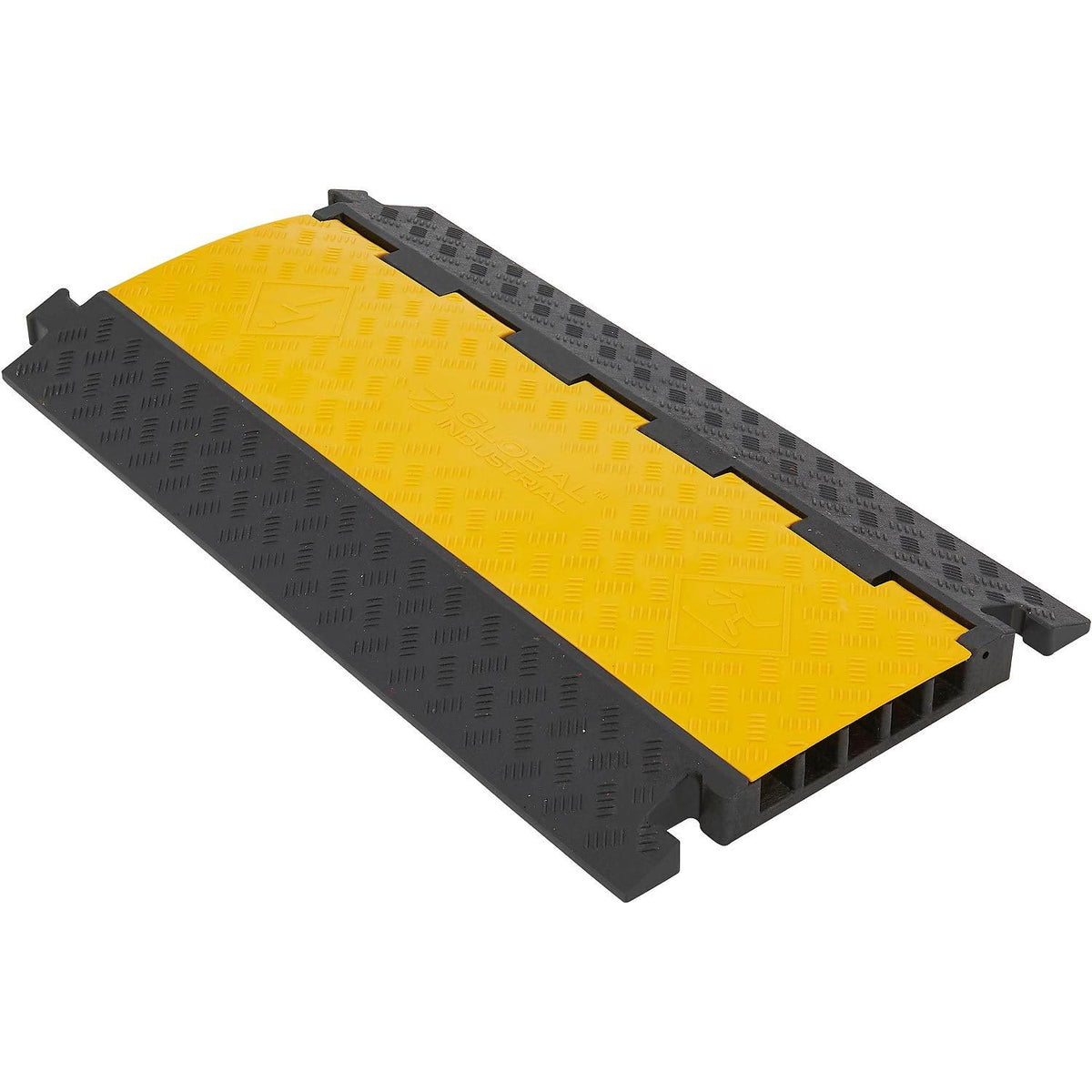 5-Channel Industrial Cable Protector by Global Industrial – Rubber, Yellow, Model TSH20133