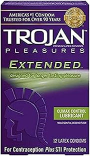 TROJAN Pleasures Extended - Extend Your Pleasure With Just A Hint Of Numbing Agent 12pk