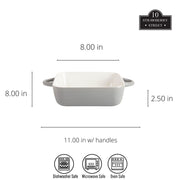 10 Strawberry Street Gray / 10" & 8" / Square Bake & Serve Sets
