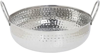 Serving Bowl Stainless Steel with Handles and Hammered Finish - 9"Dia x 3 2/5"H