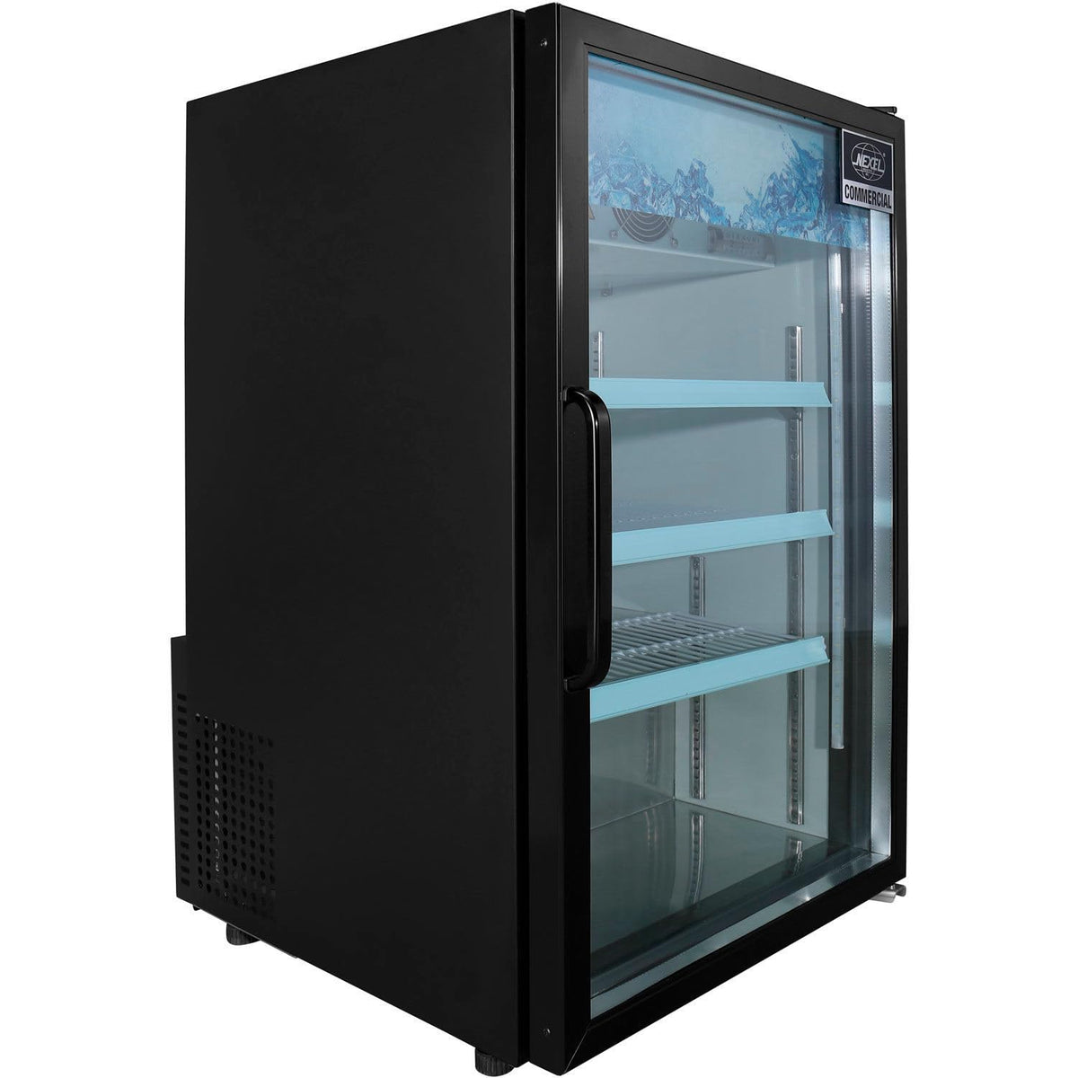 Global Industrial Countertop Merchandising Refrigerator by Nexel – 6.3 cubic_feet, Steel, Black, Model G188BMF-HC
