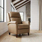 Beige Lotus Cream Manual Recliner by Starlight Canyon Home – Top Grain Leather with Match (X), Beige