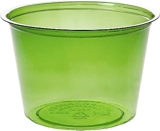 ECO PRODUCTS Compostable 4oz Portion Cups, Case of 2000, Clear Green Renewable Plant-Based PLA Plastic, Veridian Cold Food Containers, Lid Sold Separately, Disposable, ASTM Compliant, BPI-Certified