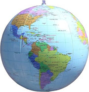1 Piece 16-Inch Inflatable Earth Globe Geography World Map Inflatable Beach Ball for Garden Beach Pool Science Geography Education