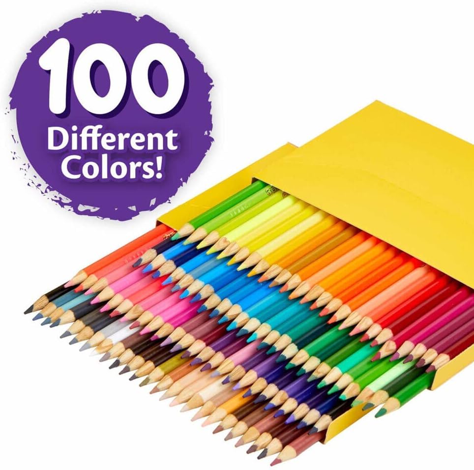 Colored Pencils by Crayola – 1 Count (Pack of 100), CRAYONS, Multicolored, Pack of 100, Model 688100