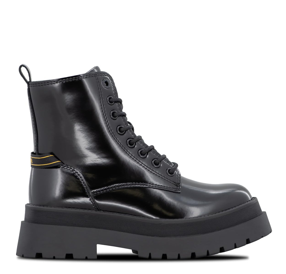 Women's Anya Patent Combat Boot by Lee – 9.5, Black Mono, Model W000055-9800