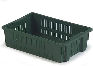 LEWISBins AF2013-6 Stack-N-Nest Agricultural Container, 19-11/16"L x 13-1/8"W x 5-5/8"H, Green, Lot of 10