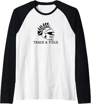 Curtis High School Warriors Track & Field Raglan Baseball Tee