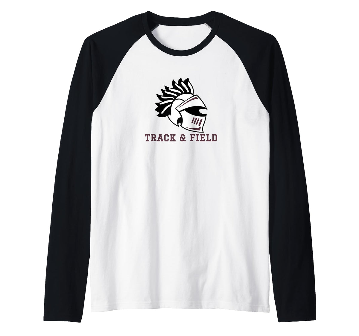 Curtis High School Warriors Track & Field Raglan Baseball Tee by Curtis High School, Staten Island, NY 10301 – Black, Model Y9VTEXDH28N