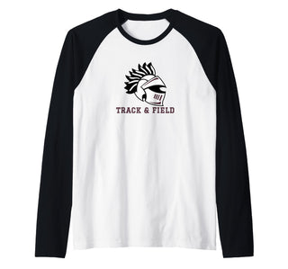 Curtis High School Warriors Track & Field Raglan Baseball Tee by Curtis High School, Staten Island, NY 10301 – Black, Model Y9VTEXDH28N