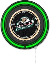 Holland Bar Stool Clk15BKBmijSt NCAA 15 in. Dia. Bemidji State University Double Neon Wall Clock Black