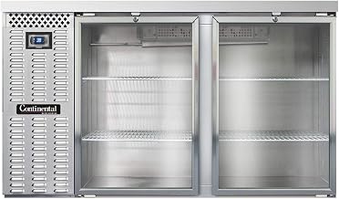 BBC59-SS-GD Two Section Glass Door Refrigerated Back Bar Cooler, 59" W x 34-3/4"H, Stainless Steel Exterior