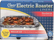 PanSaver Cooking Liners - Disposable Electric Roasting Pan Liners for Instant Cleanup with No Scrubbing - Clear, 2 Count