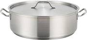 Winco SSLB-15, 15-Quart Stainless Steel Brazier Pan with Cover, Silver