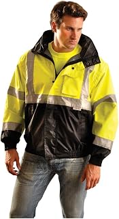 OccuNomix Large Hi-Viz Yellow Polyester Black Bottom Jacket, LUX-TJBJ-BYL
