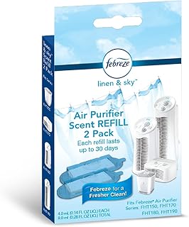 Febreze Linen & Sky Air Purifier Scent Refill Cartridge, 2-Pack, White, 2 Count