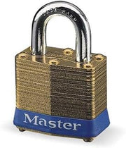Master Lock Keyed Padlock, 5/8 in,Rectangle,Gold