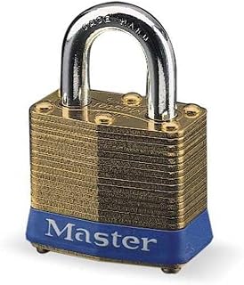 Master Lock Keyed Padlock, 5/8 in,Rectangle,Gold