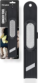 Microplane Ginger Tool 3in1 | Kitchen Tool to Grate, Peel and Slice Ginger | Stainless Steel Ginger Grater | Sharp, fine Blade | Convenient and Easy to use Handheld zester Tool
