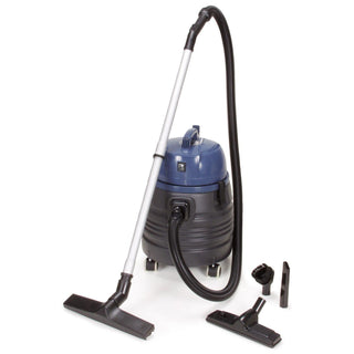Wet Dry Vacuum with Polyethylene Tank and Tool Kit by Powr-Flite – 15"L x 15"W x 23"H, 5.0 gallons, Plastic, Model PF51