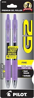 Pilot, G2 Premium Gel Roller Pens, Fine Point 0.7 mm, Purple, Pack of 2
