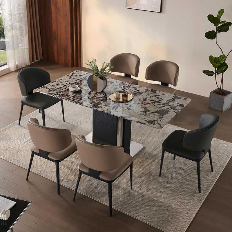 Mesa De Jantar Fashion Marble Dining Table Home Villa Restaurant Diner Table by JOYNOW – 180x80x75cm, One Color, Model 8524