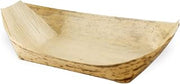 PacknWood PK210BJQ17 Bamboo Leaf Boats - brown cookie boxes with window- Boxes with PET Window Lid - 5 oz - 7.2" x 3.5" x 1.6" - 500 per case