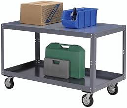 Global Industrial Portable Steel Table, 2 Shelves, 1200 Lb. Capacity, Unassembled, 36"L x 24"W x 30"H