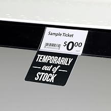 Black Plastic Shelf Talker "Temporarily Out of Stock" 2 1/2"L x 3"H
