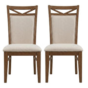 Upholstered Dining Chair Two Pack in Brown by Starlight Canyon Home – Poplar Solids / Birch Veneers, Brown, Pack of 2