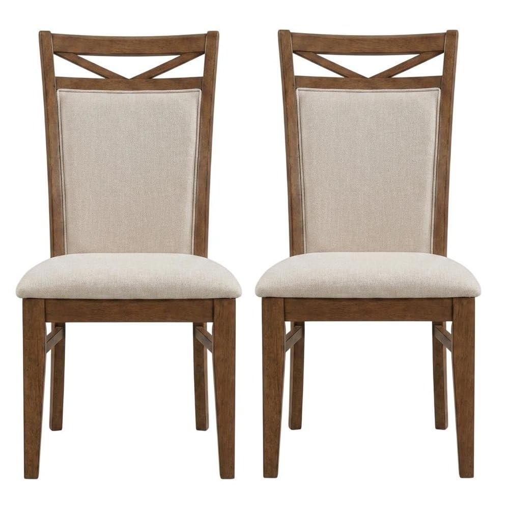 Upholstered Dining Chair Two Pack in Brown by Starlight Canyon Home – Poplar Solids / Birch Veneers, Brown, Pack of 2