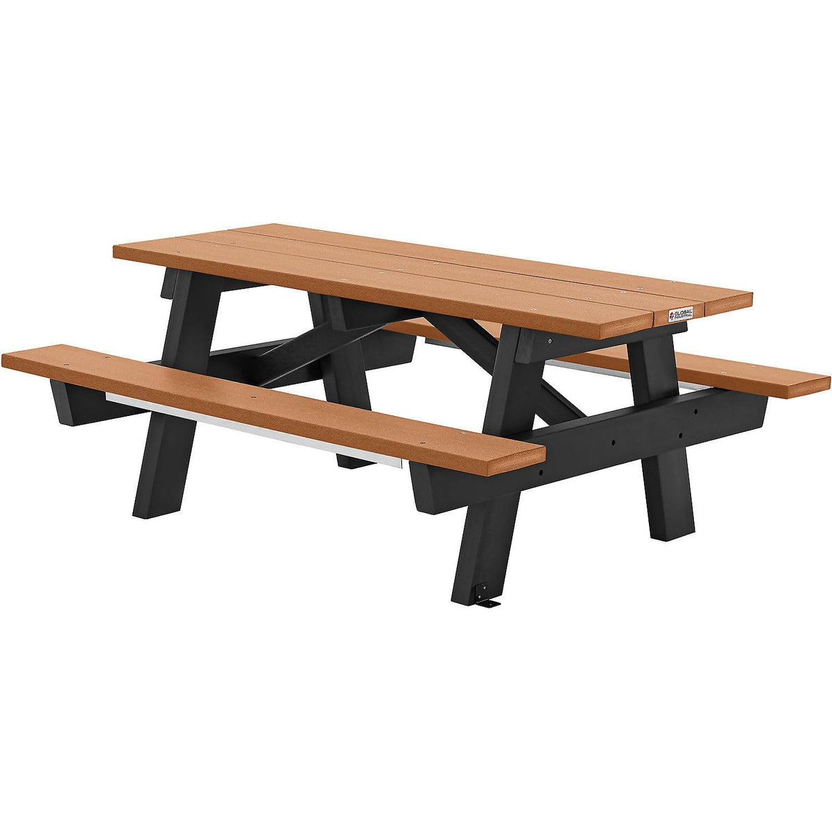 Outdoor 6' A-Frame Rectangular Picnic Table by Global Industrial – Recycled Plastic, Cedar, Model 271667CD