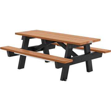 Outdoor 6' A-Frame Rectangular Picnic Table by Global Industrial – Recycled Plastic, Cedar, Model 271667CD