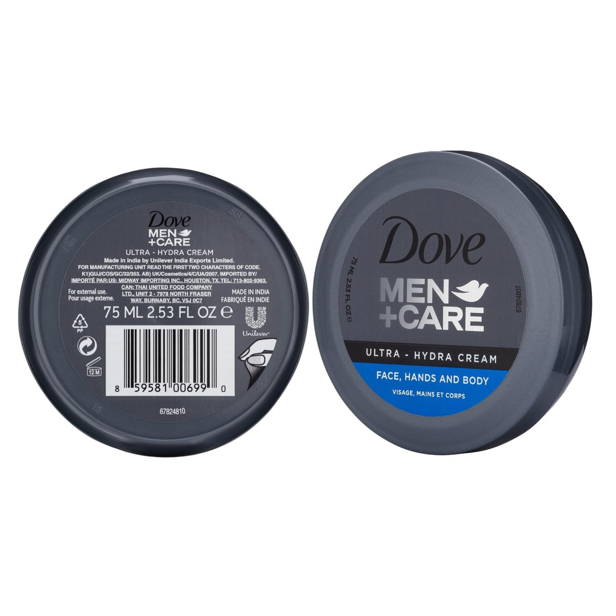 Men+Care 3-in-1 Ultra Hydra Cream for Dry Skin by Dove – 2.53 Fl Oz (Pack of 12), Pack of 12