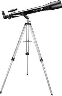 Barska Starwatcher 700x70mm 525 Power Refractor Telescope with Altazimuth Mount and 3X Barlow Lens, Black (AE12934) | 70mm refractor telescope with 525x magnification and tripod for astronomy, stargazing and education