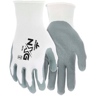 Foam Nitrile Coated Gloves by Memphis Glove – Medium, String Knit, Gray/White, Model 9674M