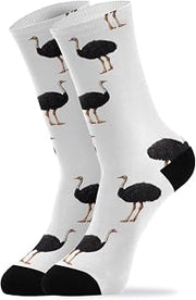 Pigsaly Novelty Socks For Men Women Cute Black Emus Funny Crew Socks Dress Socks Gifts 1 pair