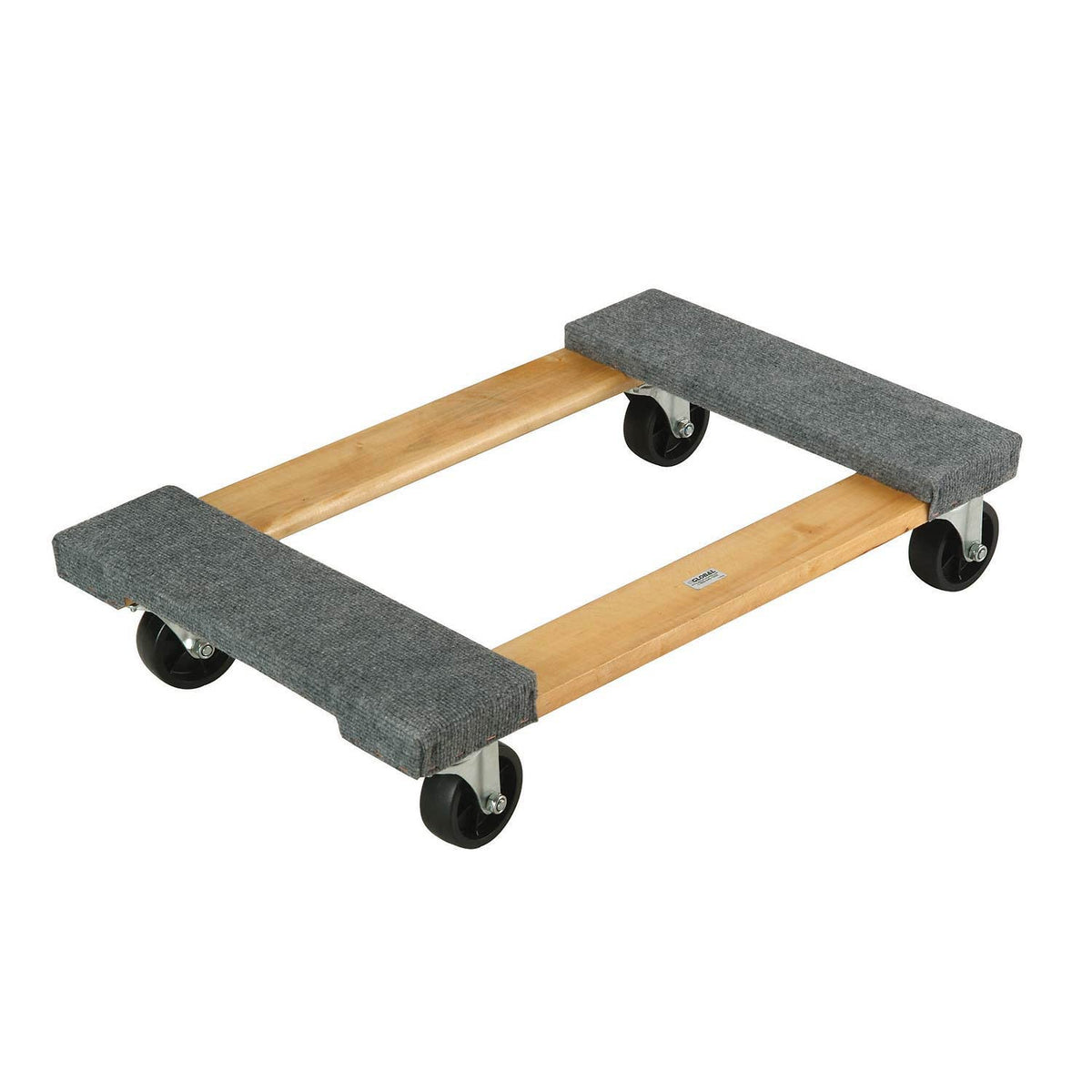 Hardwood Dolly - Carpeted Deck Ends by Global Industrial – 29.64"L x 18"W x 4"H, Wood, Brown, Model 585342