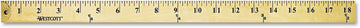 Westcott 10425 Wooden Yardstick with Brass Ends and Hang Holes, Clear Lacquer Finish
