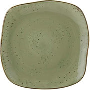 Tuxton Artisan Geode Geode Olive Reactive Natural 11-Inch Square Plate, Case of 12, Green; Scratch Resistant; Chip Resistant; Lead & Cadmium Free; Dishwasher, Microwave, Oven Safe