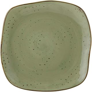 Tuxton Artisan Geode Geode Olive Reactive Natural 11-Inch Square Plate, Case of 12, Green; Scratch Resistant; Chip Resistant; Lead & Cadmium Free; Dishwasher, Microwave, Oven Safe