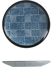 Japanese-style ceramic household plate | flat plate Western-style restaurant tableware retro high value-Lange