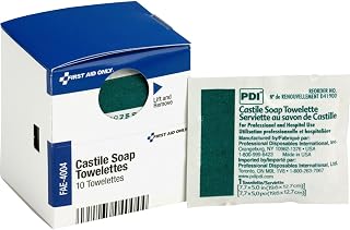 First Aid Only, Inc FAE4004 Castile Soap Towelettes, 10/Box (FAOFAE4004)