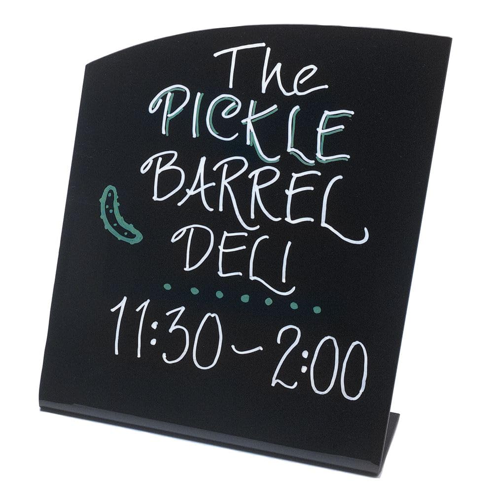 Chalkboard Sign Matte Black - 10"L x 3 1/2"W x 12 1/2"H by HUBERT – Plastic, Black