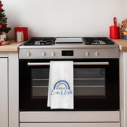 Fuasei Hanukkah Dish Towels, Festival of Lights Rainbow Print, 16 x 24 Inch