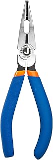 Jonard Tools JIC-248 Long Nose Combo Pliers with Crimper & Banana Jack, 6-in-1 Telecom Tool, 22 AWG Wire Stripper & Cutter, Chrome Vanadium Steel
