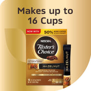 Nescafé, Taster's Choice, Instant Coffee Beverage, Hazelnut, 16 Packets, 0.1 oz (3 g) Each - 2pc by Nescafe – 0.11 Ounce (Pack of 16), Pack of 2