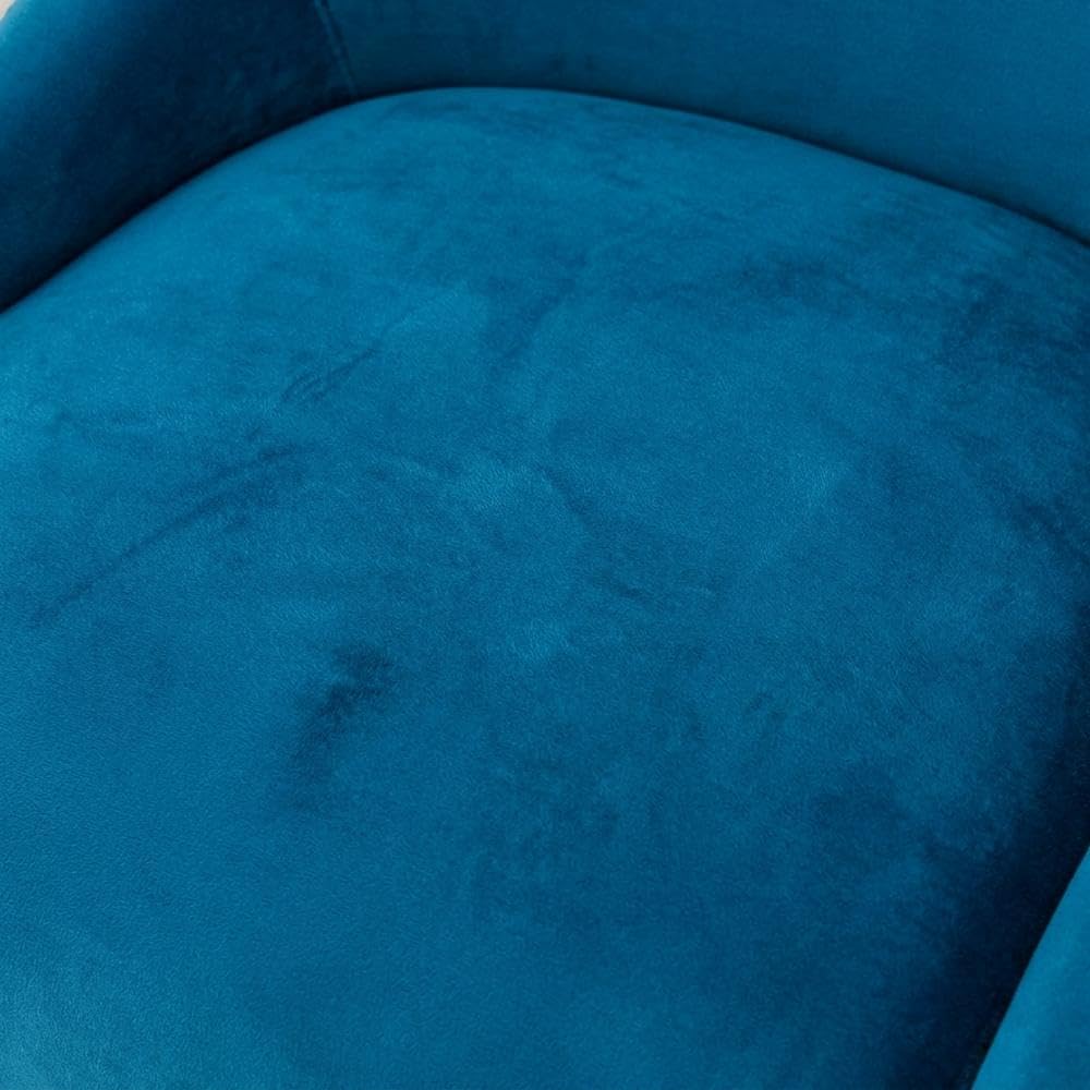 Velvet-Upholstered Side Chair with Pleated Back by Starlight Canyon Home – Velvet, Navy